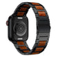 Natural Red Sandalwood & Metal Watch Band