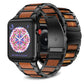 Natural Red Sandalwood & Metal Watch Band