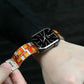 Vintage-style enamel curved metal strap