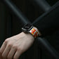 Vintage-style enamel curved metal strap