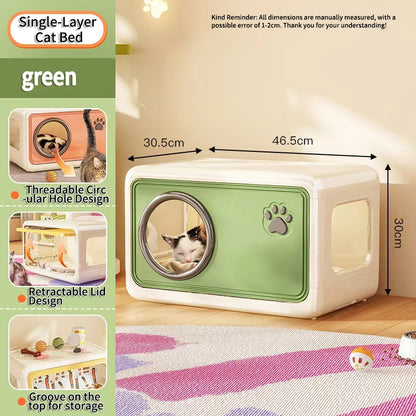 Cat Condo with Storage – Stackable Two-Layer Cat House